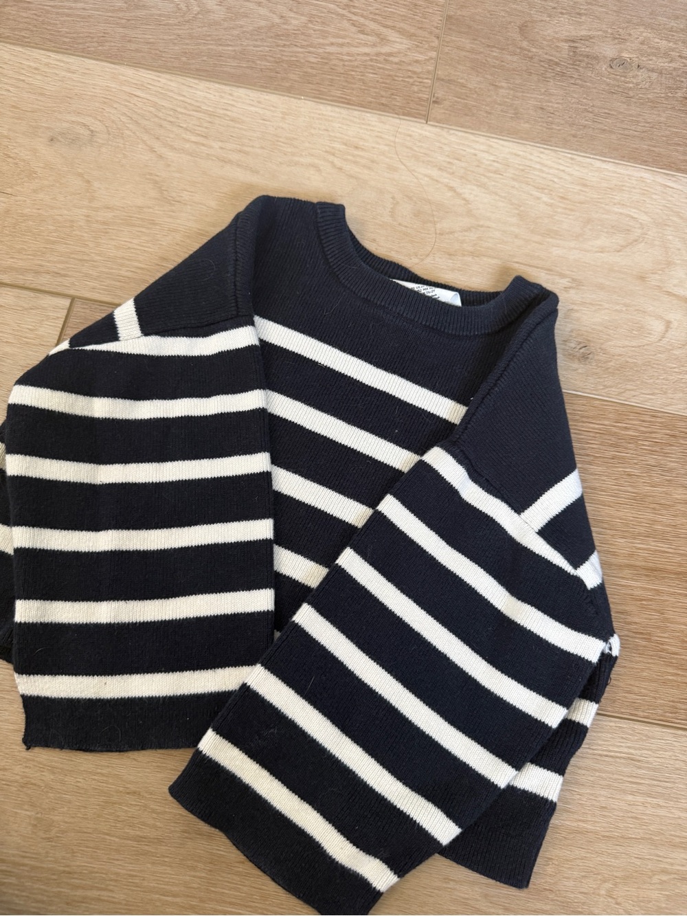 H&M Navy and Cream Striped Kids Sweater